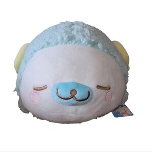 San-x Mamegoma Blue Seal Ram Costume 14" Plush Fluffy Animal Sheep Sleeping NEW